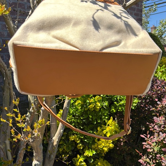 EUC Tory Burch Tan and Cream Tote Bag,Structured Design Tan and off white Cavas - Picture 10 of 10